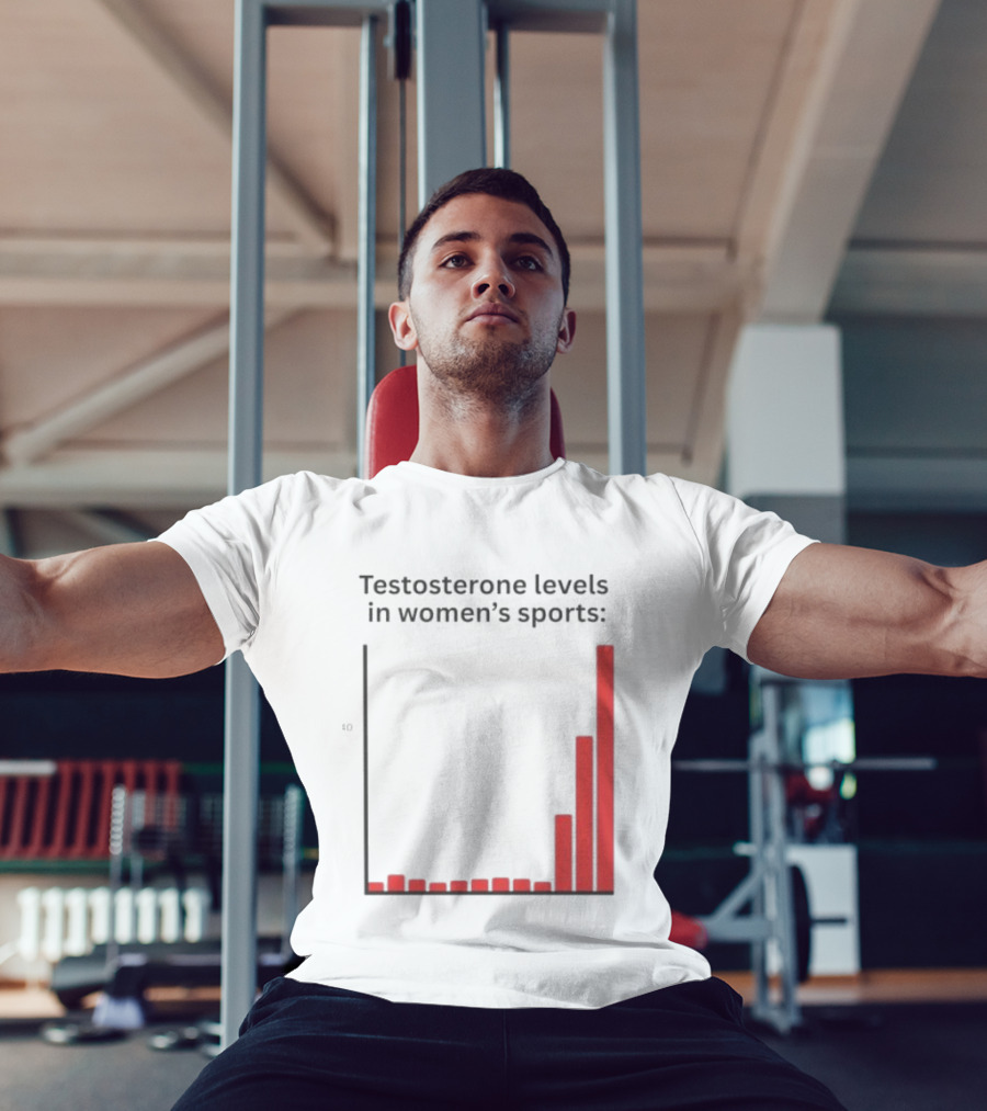 Testosterone Levels In Women's Sports Bar Graph Analysis T-Shirt