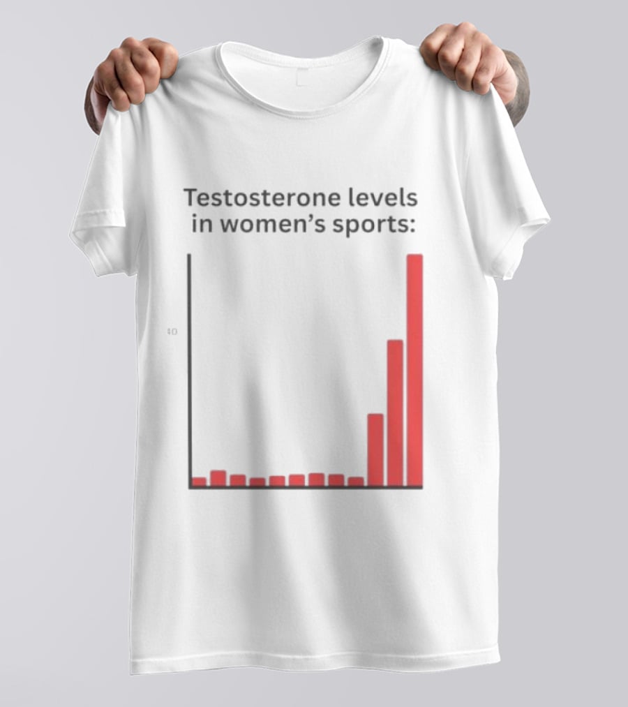 Testosterone Levels In Women's Sports Bar Graph Analysis T-Shirt