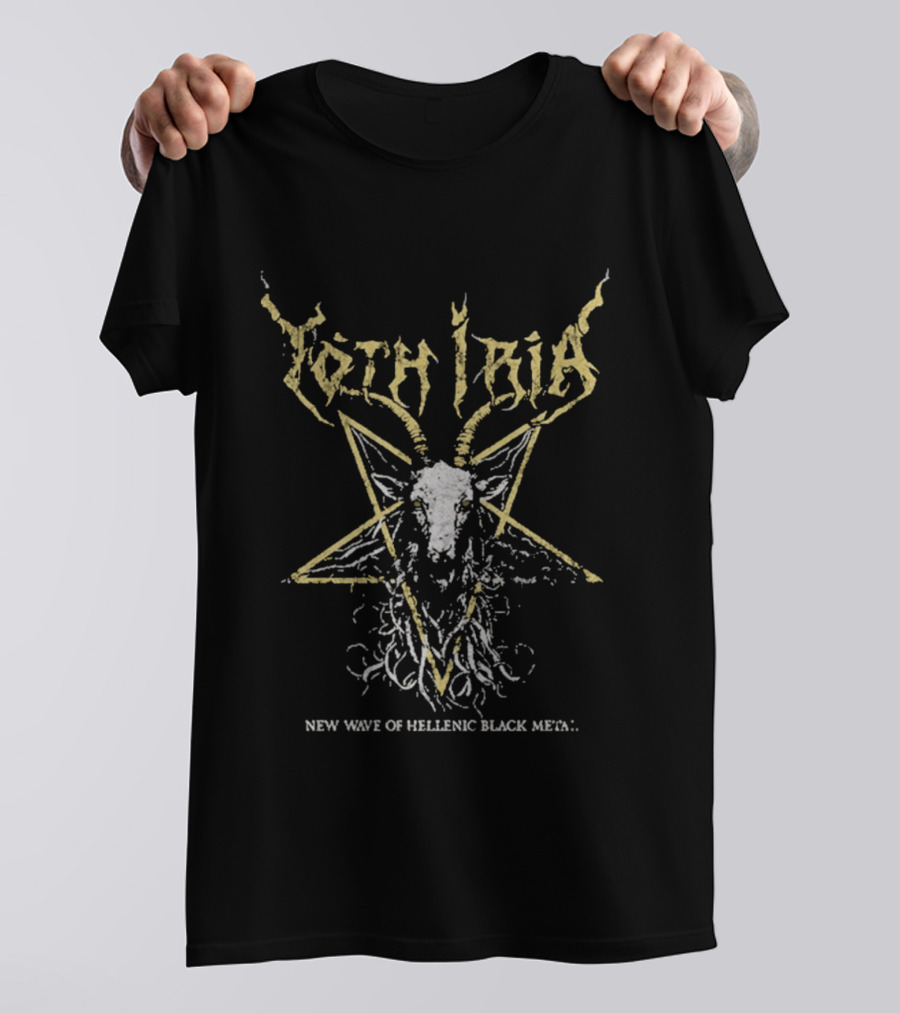 Yoth Iria Pentagram Goat Skull New Wave Of Hellenic Black Metal T-Shirt
