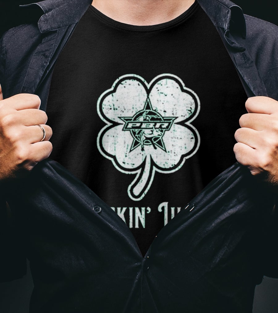 Pbr Buckin' Lucky St. Patrick's Day Clover T-Shirt