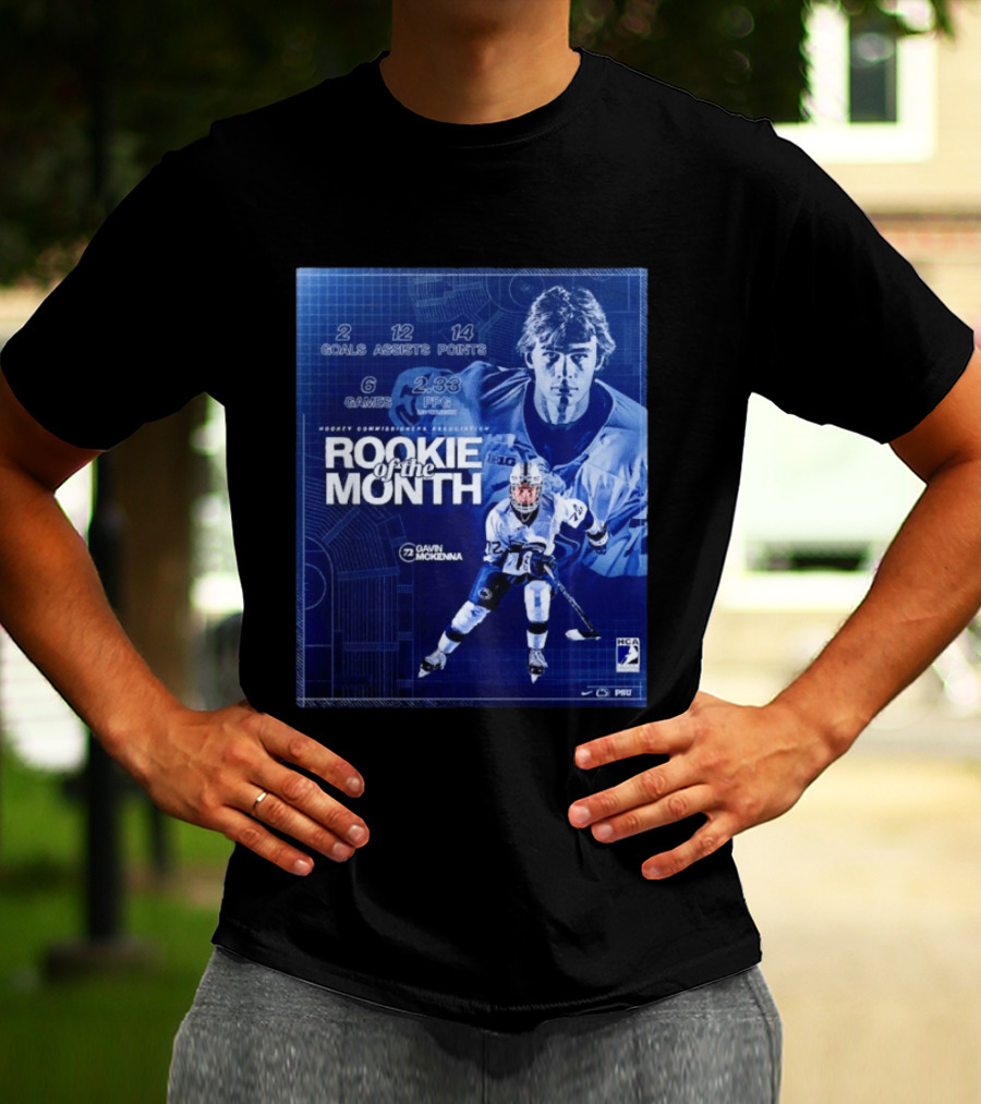 Rookie Of The Month Gavin McKenna 72 Penn State Nittany Lions Hockey Goals Assists Points T-Shirt