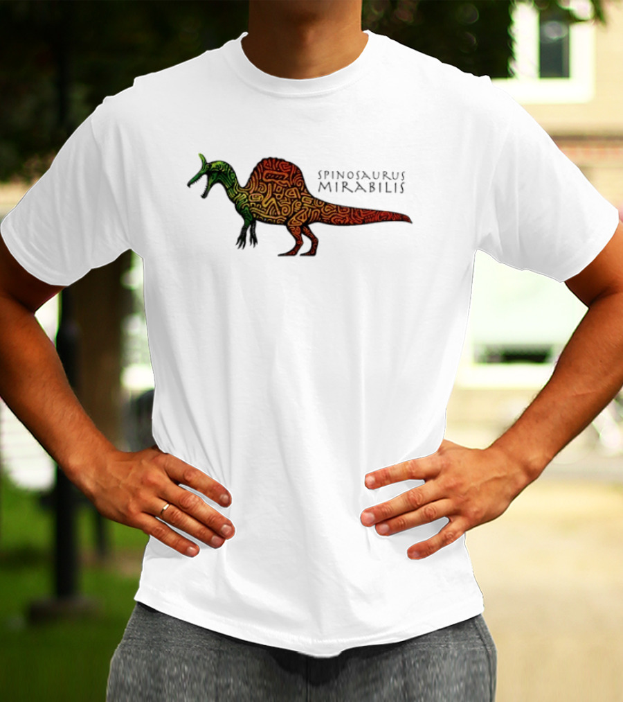 Spinosaurus Mirabilis Dinosaur Rainbow T-Shirt