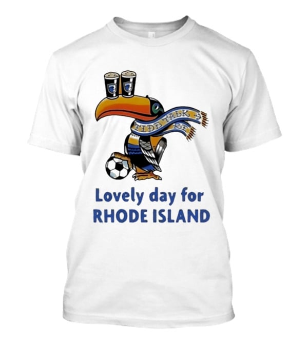 Lovely Day For Rhode Island Toucan With Soccer Ball And Beers T-Shirt