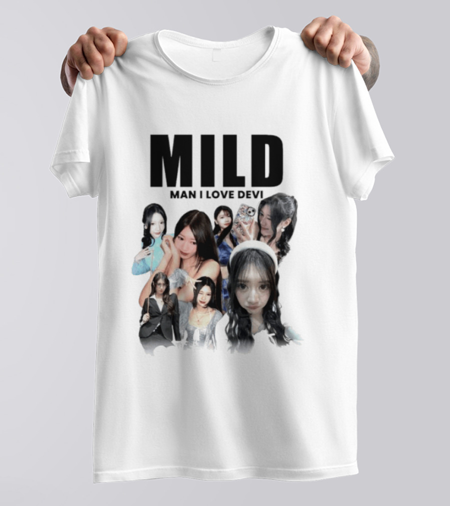 Mild Man I Love Devi Multi Portrait Collage T-Shirt