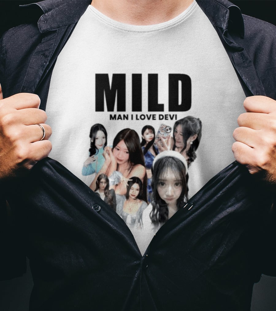 Mild Man I Love Devi Multi Portrait Collage T-Shirt