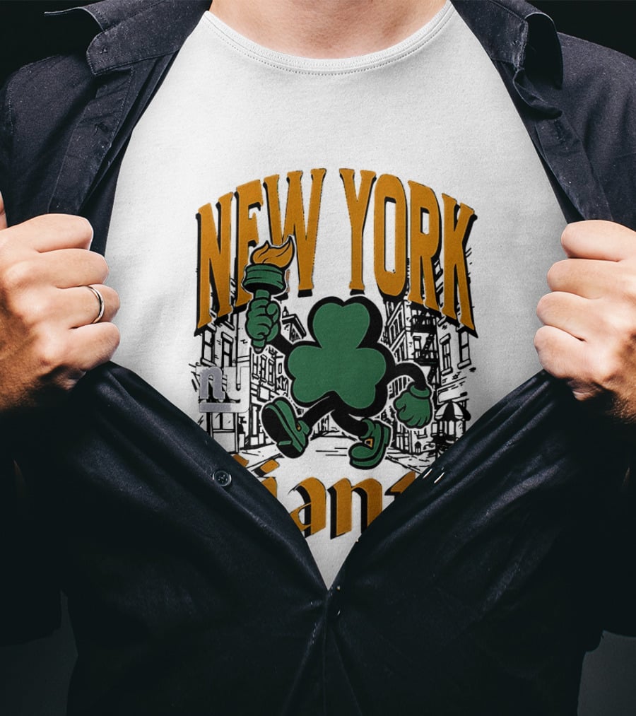 New York Giants St. Patrick's Day 2026 Shamrock Torch Running T-Shirt