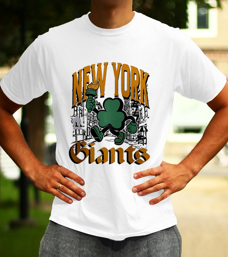 New York Giants St. Patrick's Day 2026 Shamrock Torch Running T-Shirt