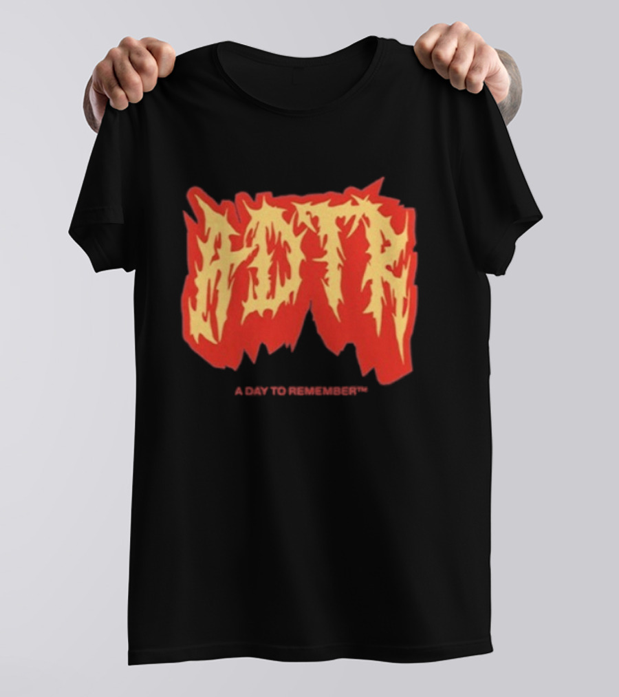 Adtr A Day To Remember Resentment Vintage Flame Lettering T-Shirt