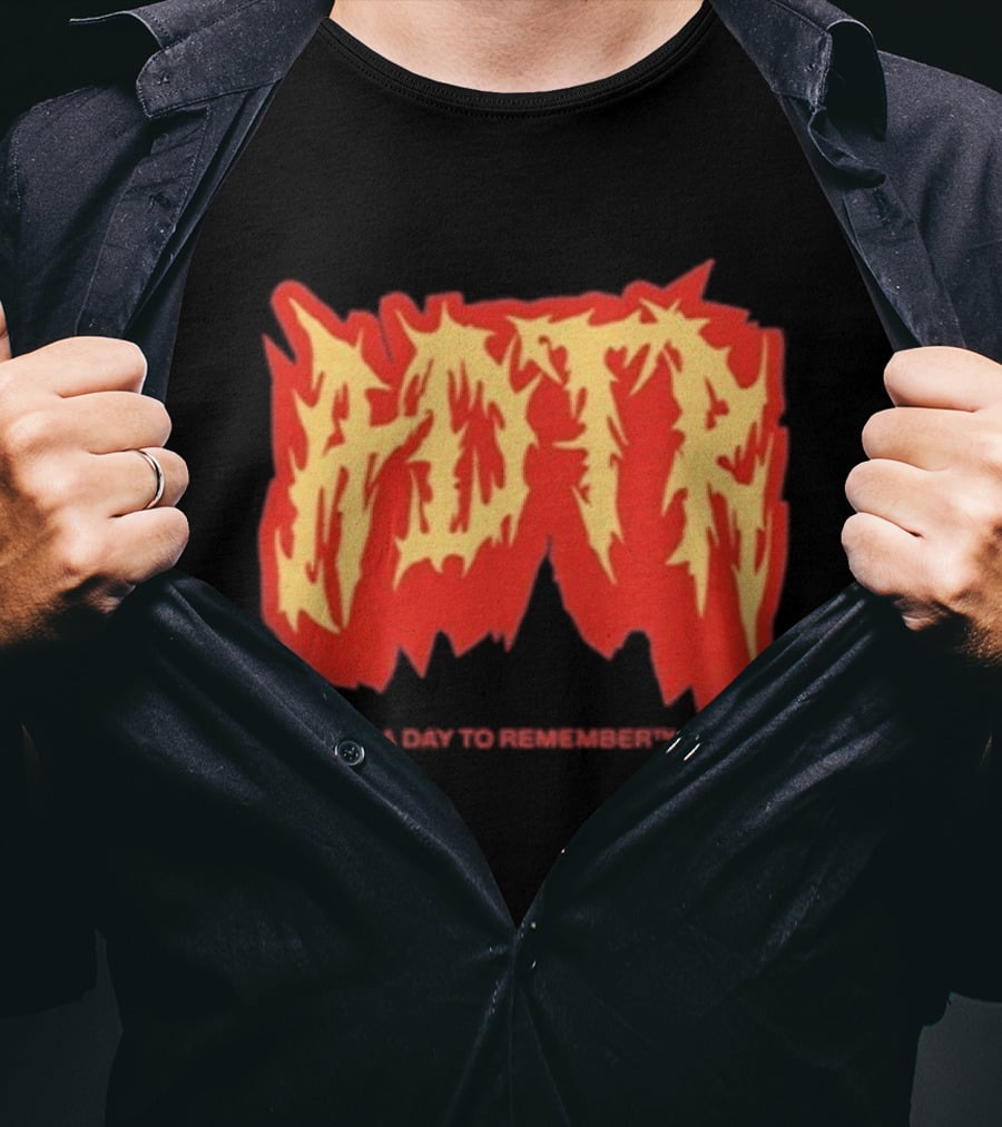 Adtr A Day To Remember Resentment Vintage Flame Lettering T-Shirt