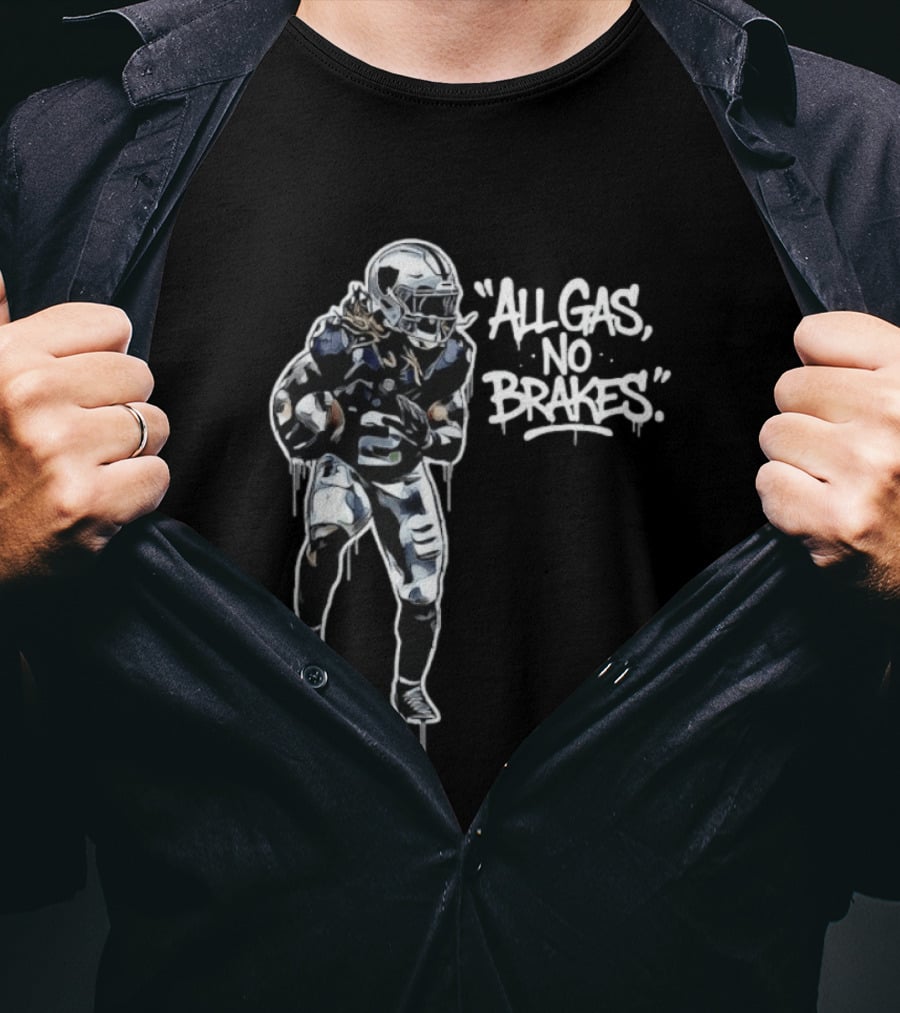 Las Vegas Raiders All Gas No Brakes Ashton Jeanty Football Player T-Shirt