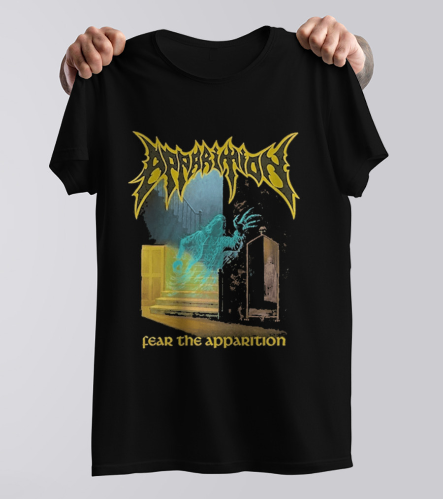 Apparition Fear The Apparition Spooky Ghostly Spirit Doorway T-Shirt
