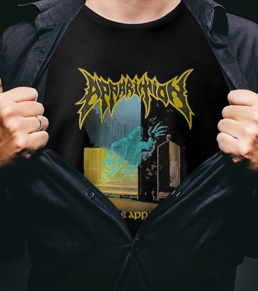 Apparition Fear The Apparition Spooky Ghostly Spirit Doorway T-Shirt