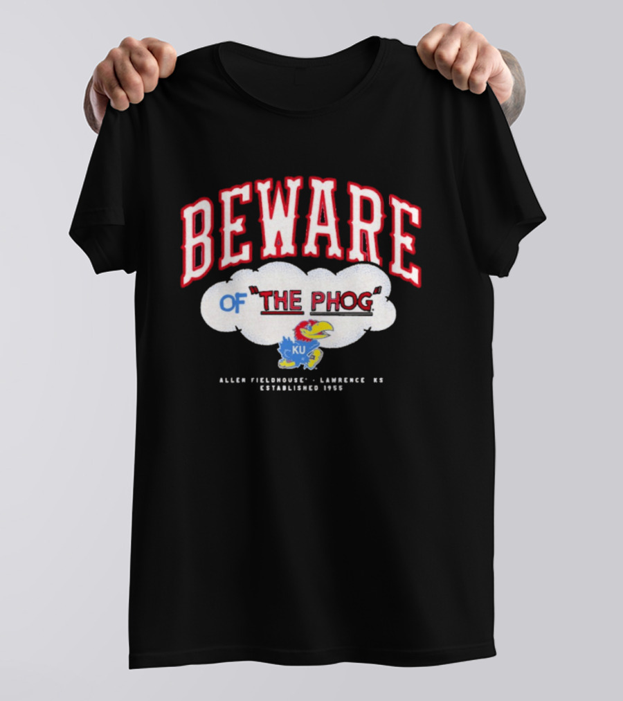 Beware Of The Phog Kansas Jayhawks Basketball Allen Fieldhouse 1955 T-Shirt