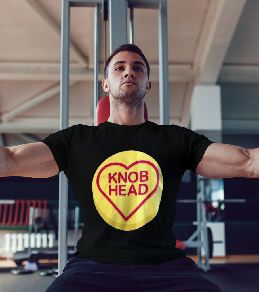 Knob Head Love Hearts Yellow Round T-Shirt