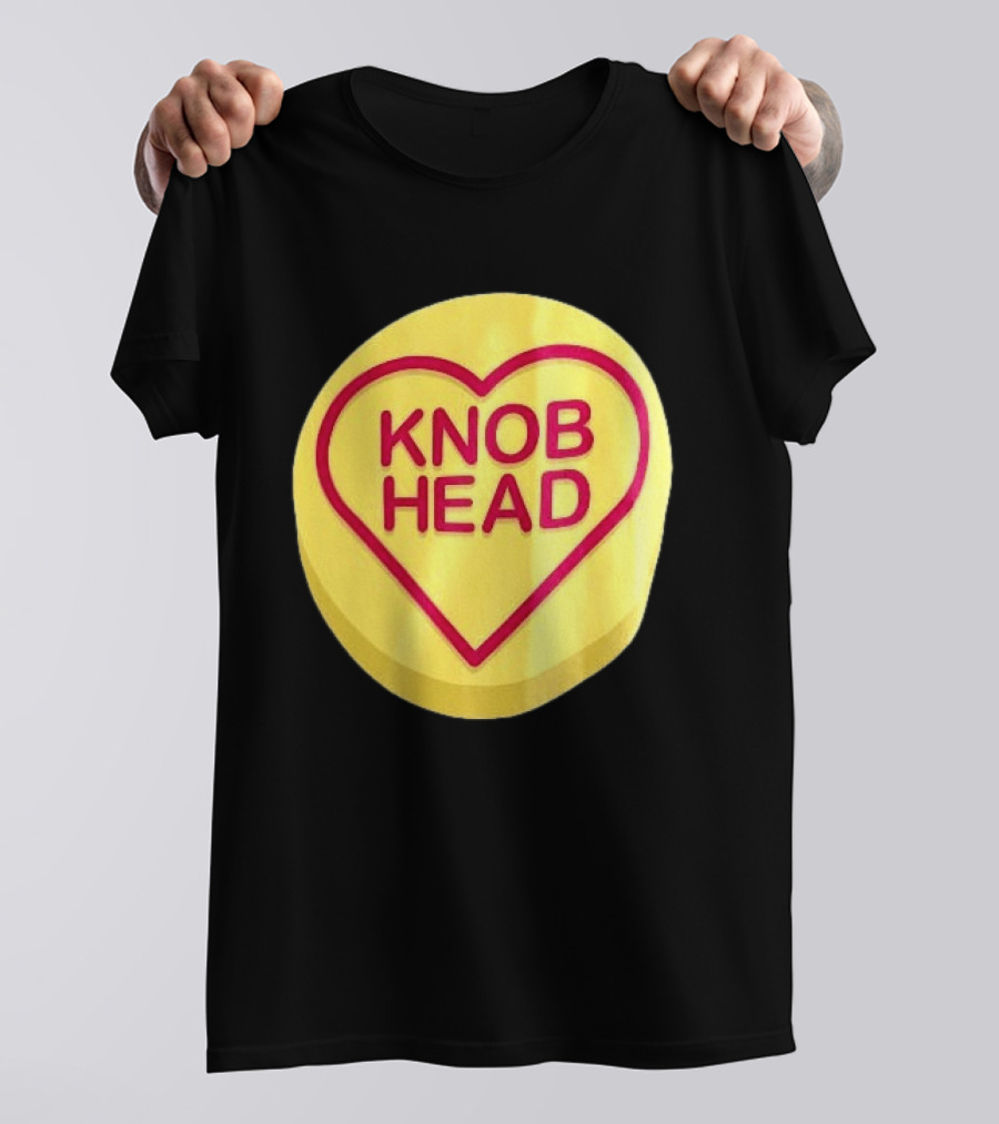 Knob Head Love Hearts Yellow Round T-Shirt