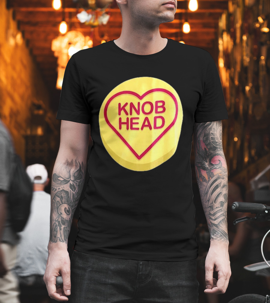 Knob Head Love Hearts Yellow Round T-Shirt