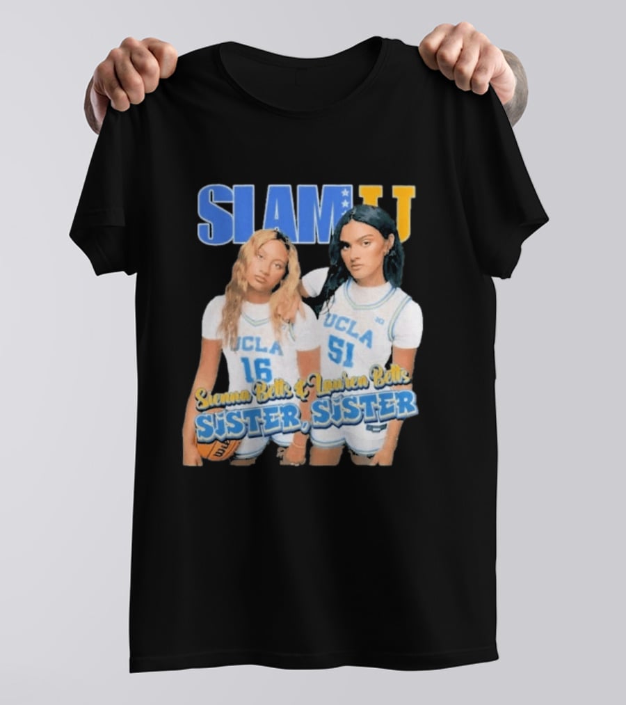 UCLA Bruins Basketball Betts Sisters Sienna Lauren Slam Sister T-Shirt