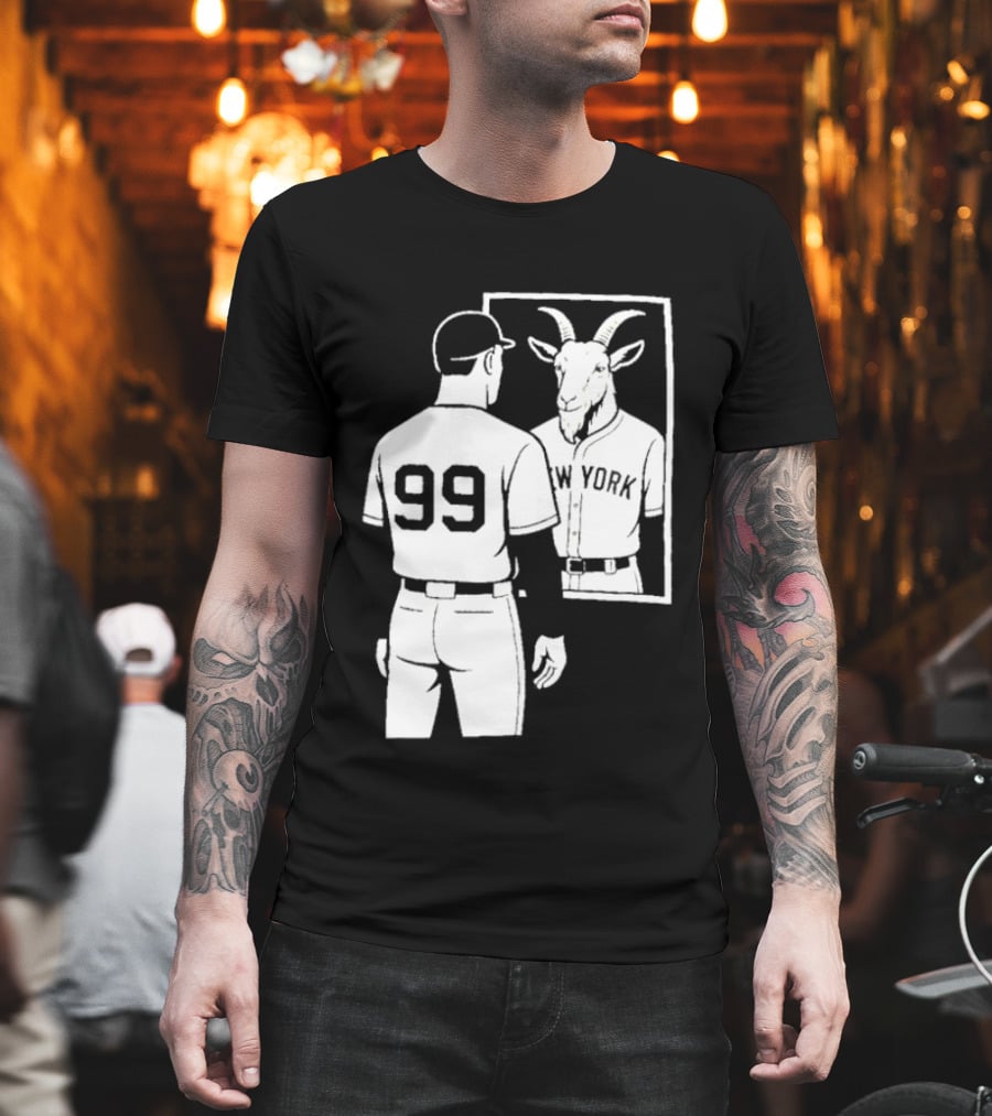 Aaron Judge GOAT Reflection New York Yankees Baseball 99 T-Shirt