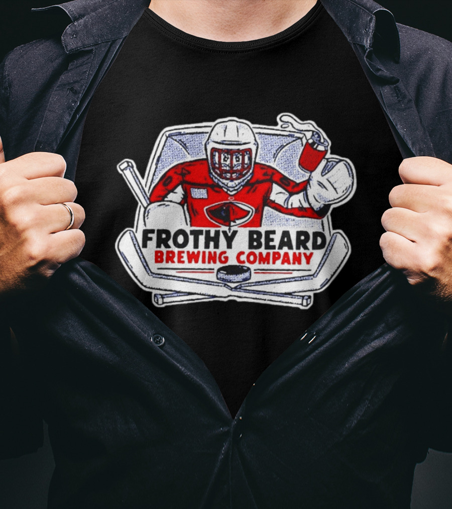 South Carolina Stingrays Frothy Beard Brewing Company Goalie Hockey T-Shirt