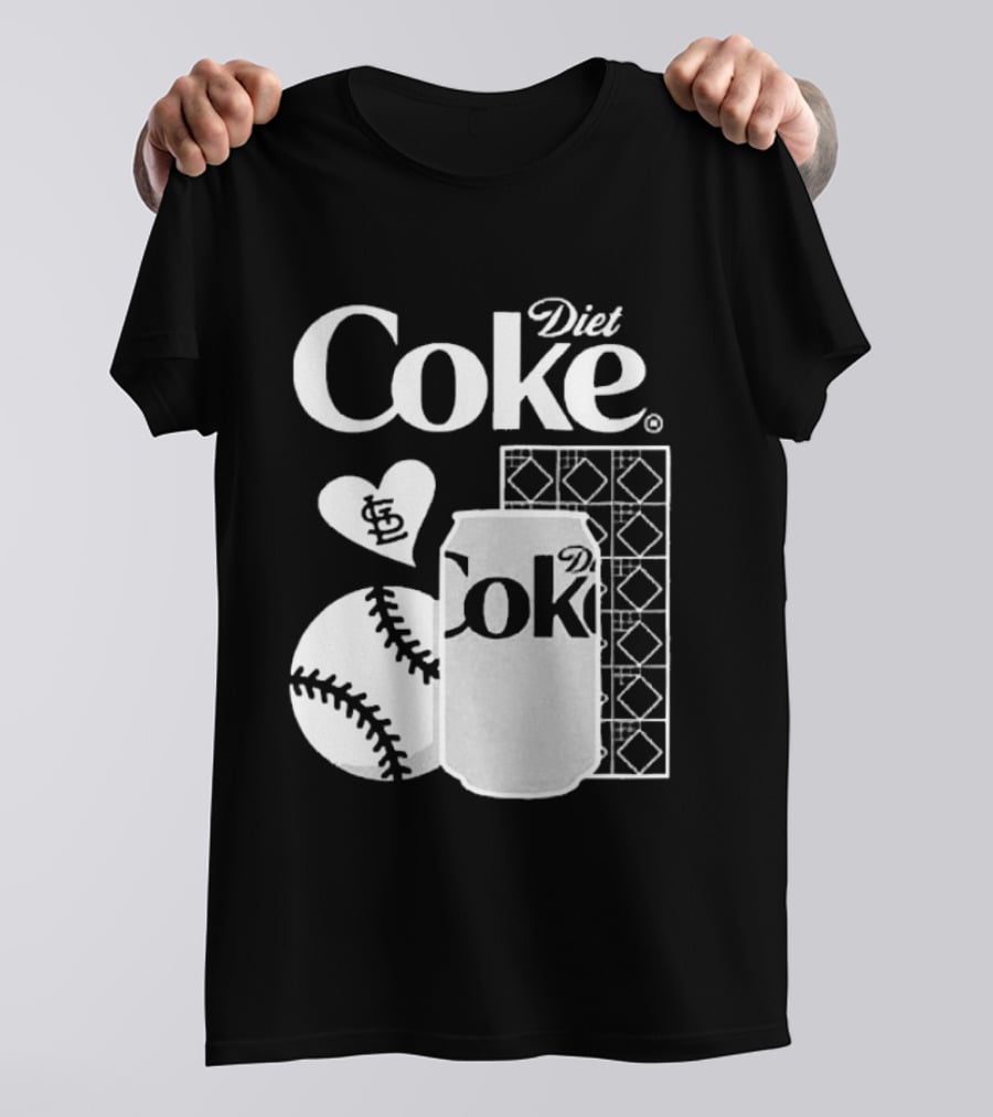 St. Louis Cardinals Diet Coke Night Baseball Can Heart 2026 T-Shirt
