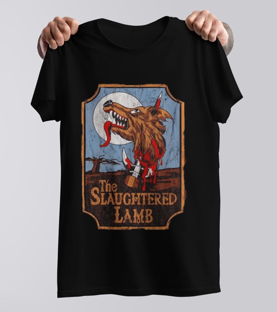 The Slaughtered Lamb Werewolf Moon Vintage Horror T-Shirt