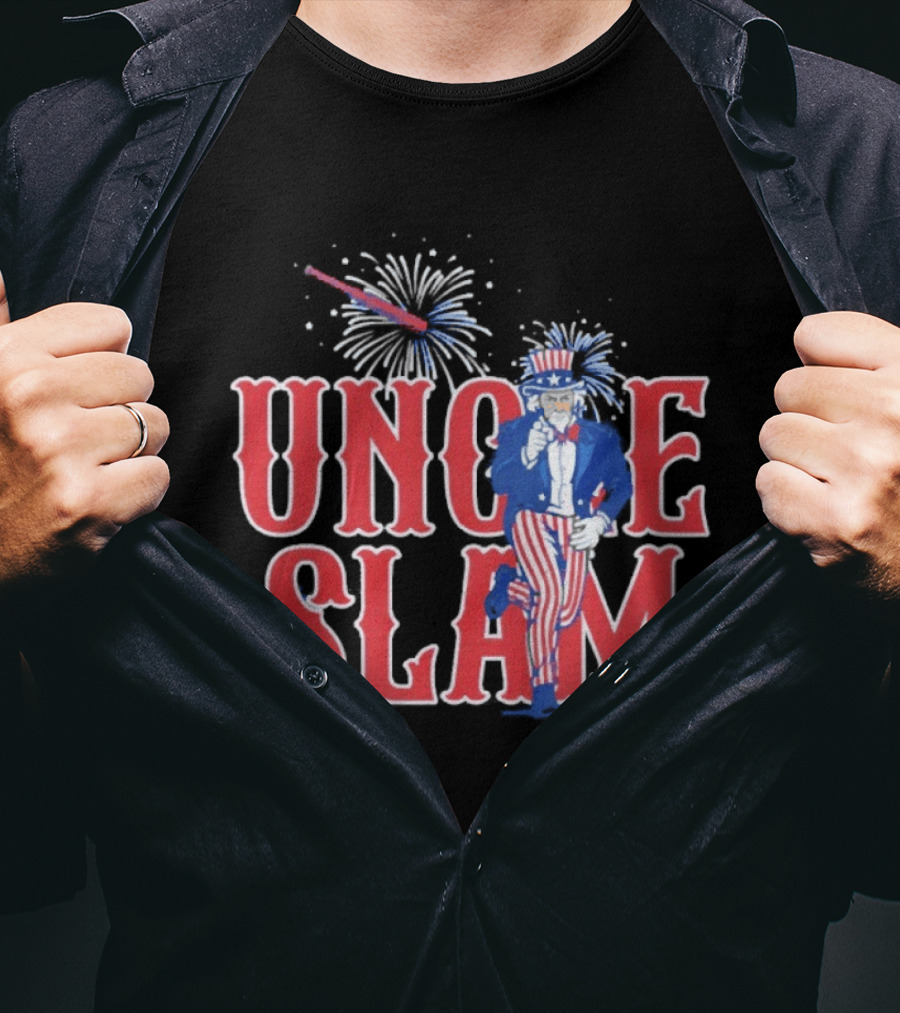 Uncle Slam Aaron Judge Team USA 2026 World Baseball Classic Uncle Sam Fireworks T-Shirt