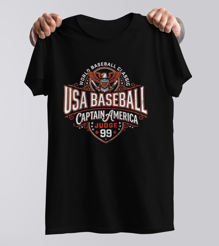 USA Baseball Captain America Judge 99 Independence Wings T-Shirt