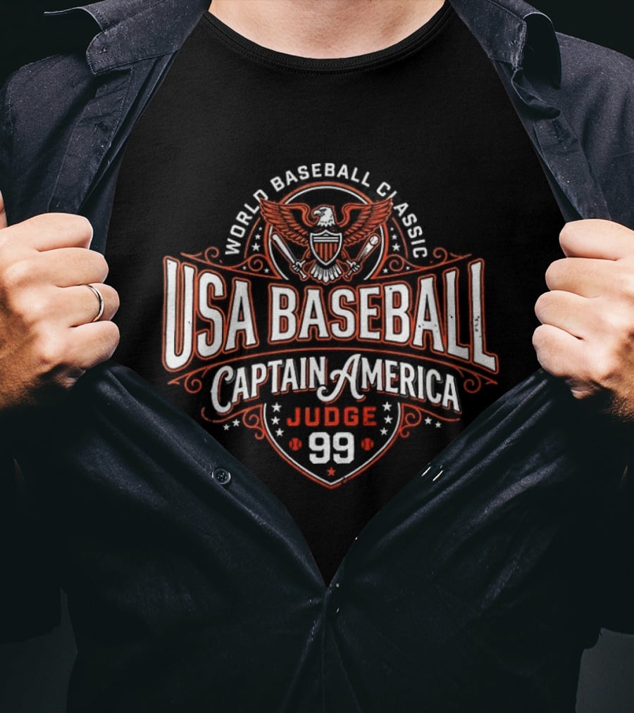 USA Baseball Captain America Judge 99 Independence Wings T-Shirt