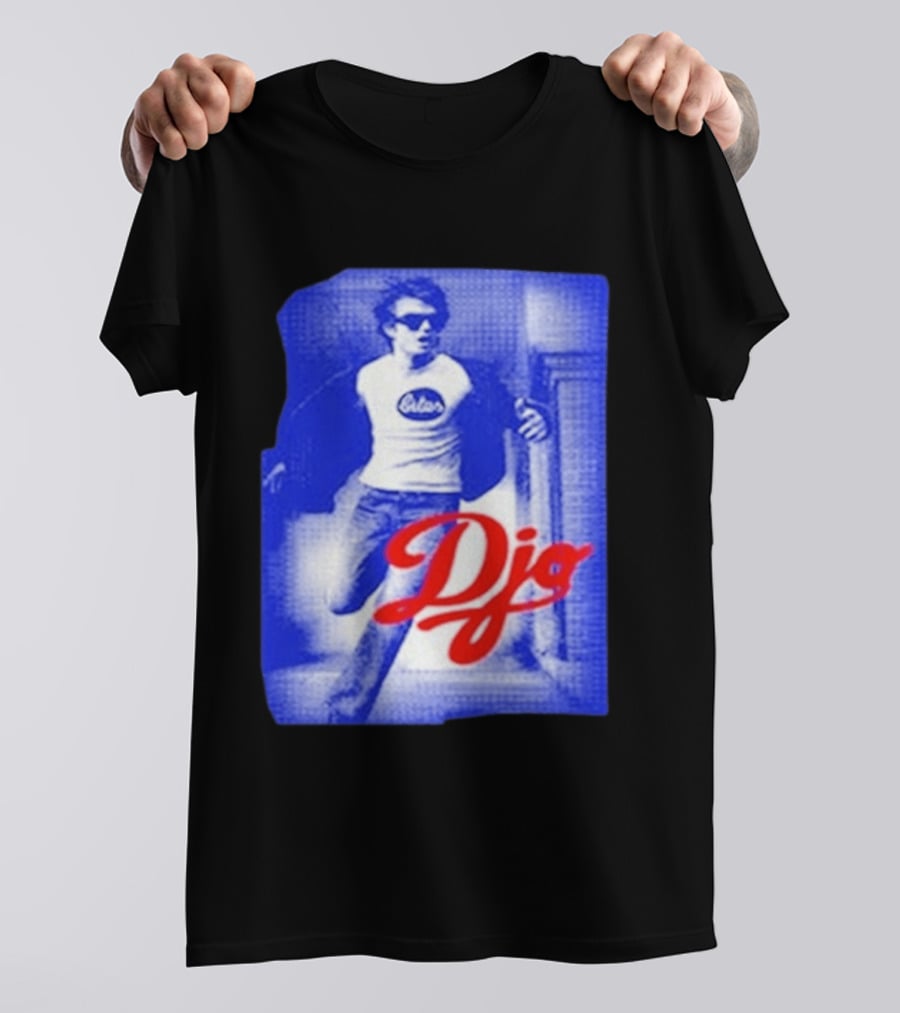 DJO Oficial Tienda Lollapalooza Estilo Vintage Azul Rojo T-Shirt