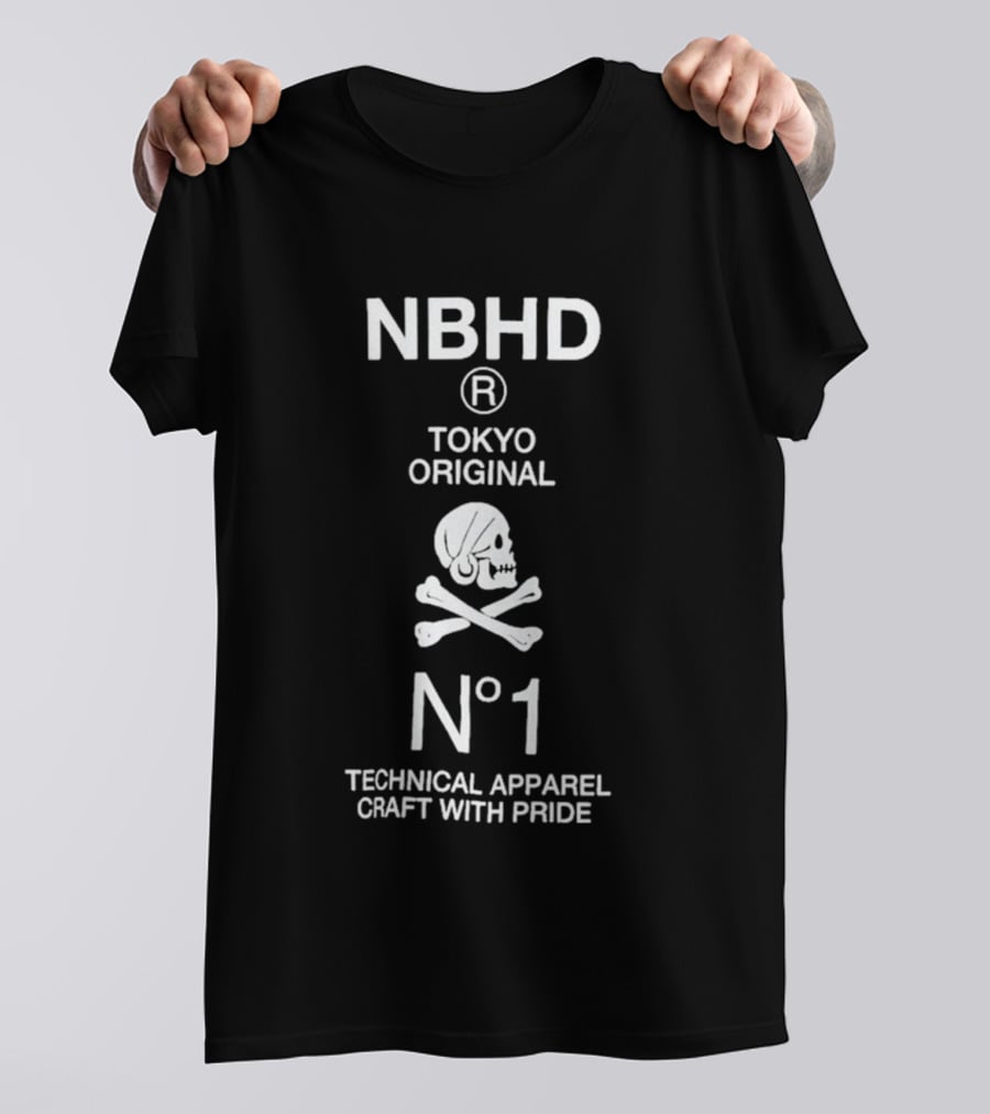 NBHD Tokyo Original Skull Crossbones N°1 Technical Apparel Craft With Pride T-Shirt