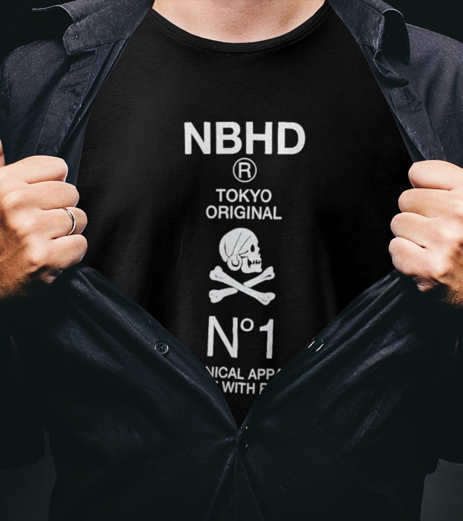 NBHD Tokyo Original Skull Crossbones N°1 Technical Apparel Craft With Pride T-Shirt