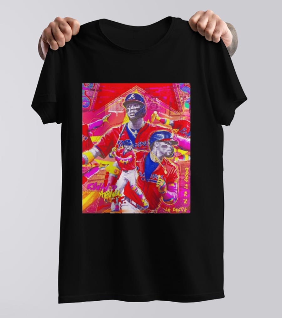 Ronald Acuña Jr Braves Atlanta Red Jersey Baseball Star Collage T-Shirt