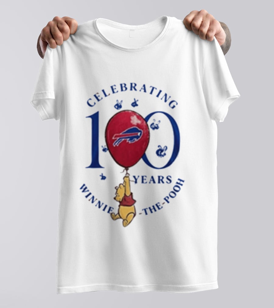 Celebrating 100 Years Winnie The Pooh Buffalo Bills Balloon T-Shirt