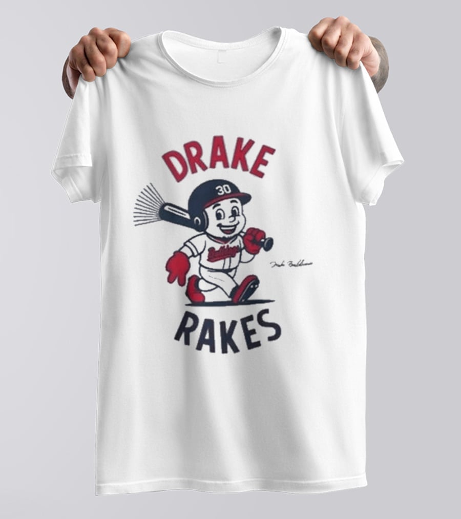 Drake Rakes Baseball Character With Number 30 And Rake Bat T-Shirt