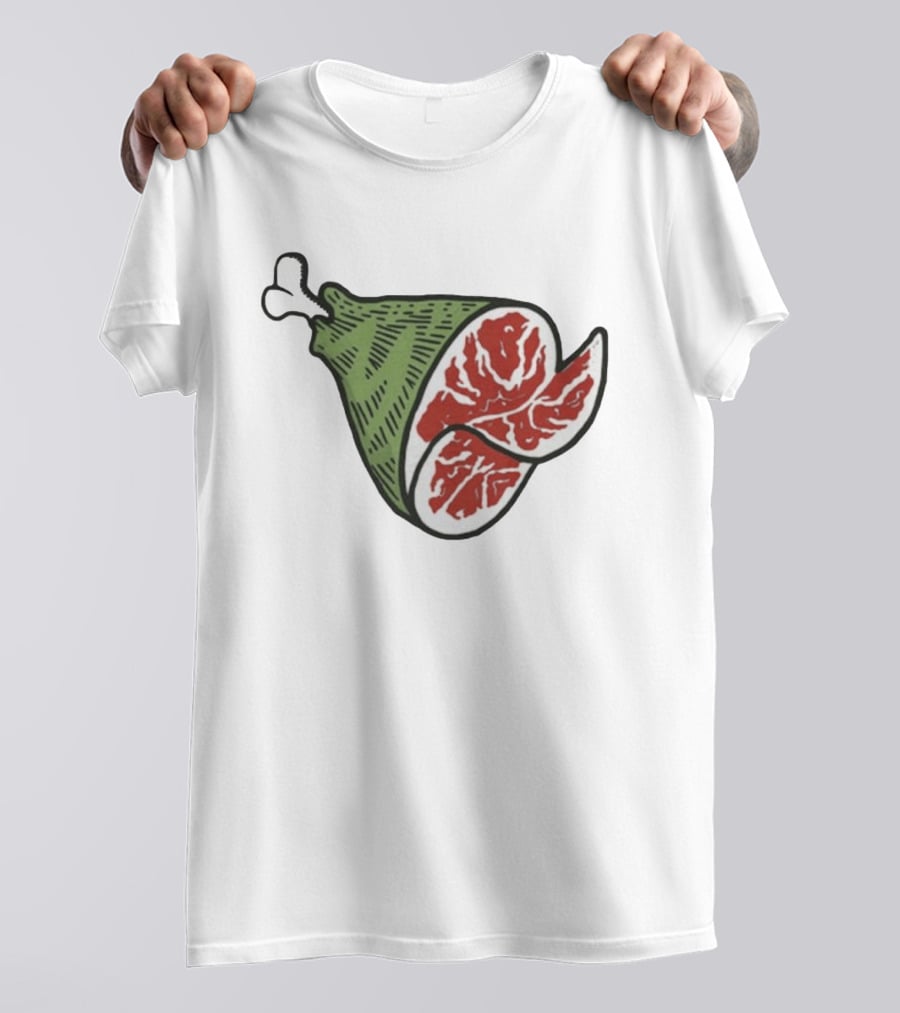 Ham Bone Cartoon Illustration Vintage Retro Clip T-Shirt