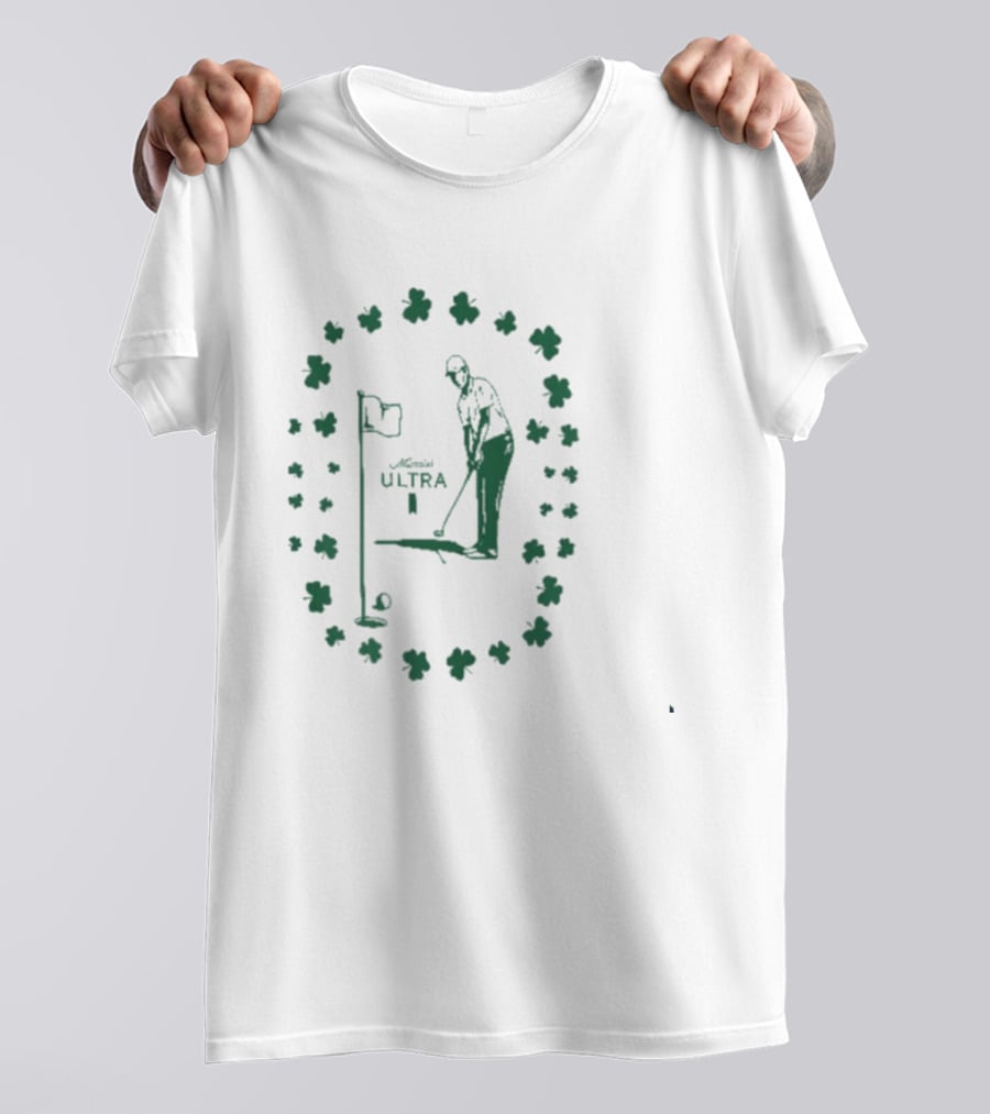 Michelob Ultra St. Patrick's Day Golf Shamrock Putt Flag T-Shirt