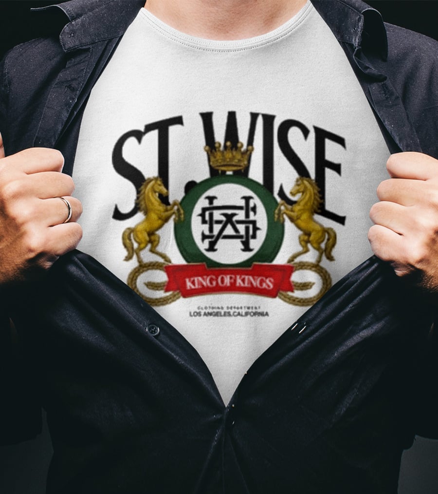 ST Wise Crowned Horse Emblem Los Angeles California T-Shirt
