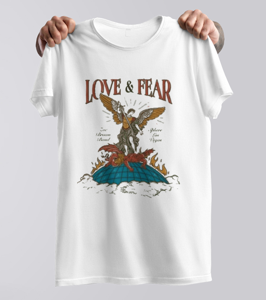 Zac Brown Band Love & Fear Sphere Guardian Angel And Dragon T-Shirt