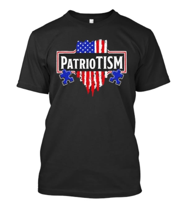 Patriotism American Flag Heart Puzzle Pieces T-Shirt