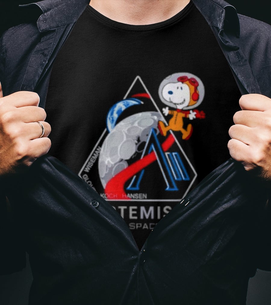 Artemis II Snoopy Johnson Space Center NASA Moon Mission T-Shirt