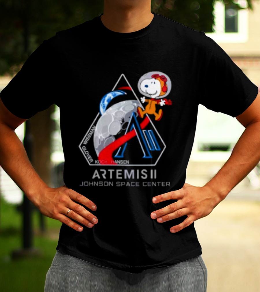 Artemis II Snoopy Johnson Space Center NASA Moon Mission T-Shirt