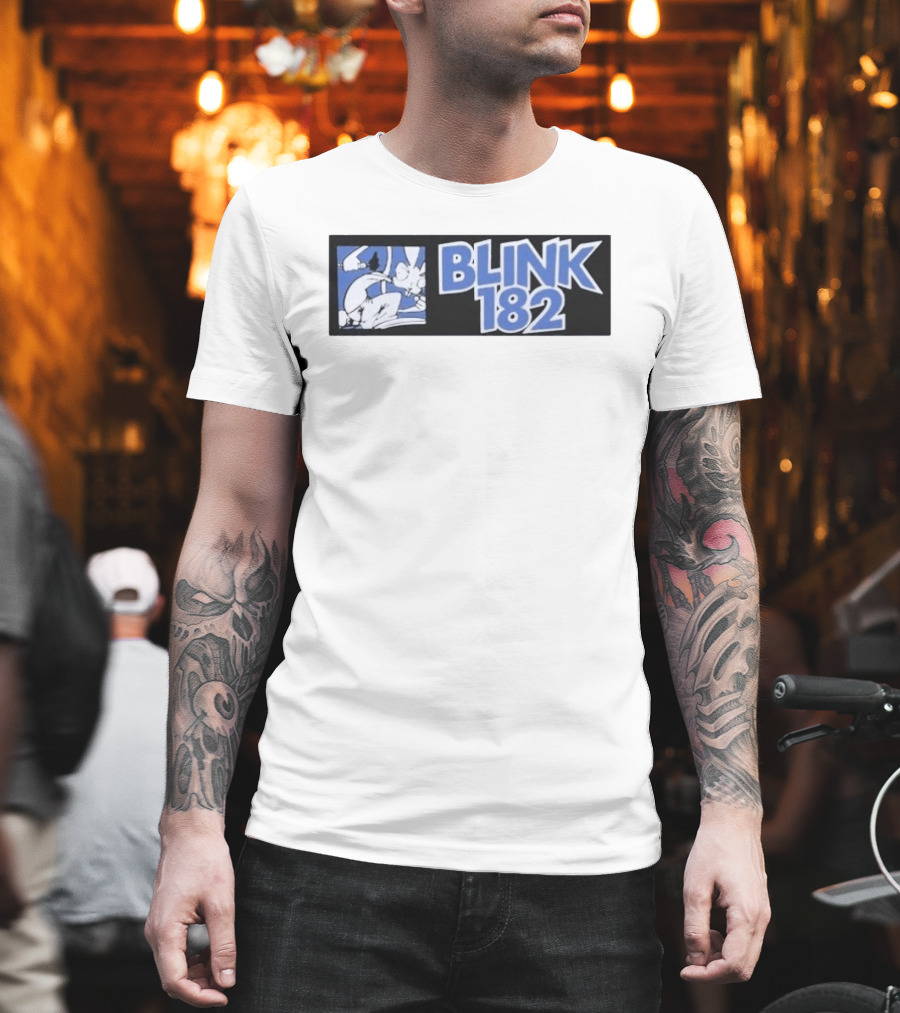 Blink 182 Limited Edition Blue White Cartoon Art 25 Box T-Shirt