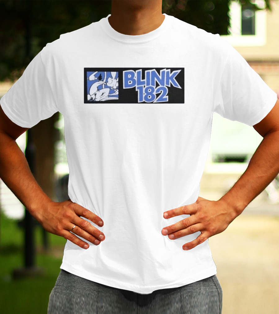 Blink 182 Limited Edition Blue White Cartoon Art 25 Box T-Shirt