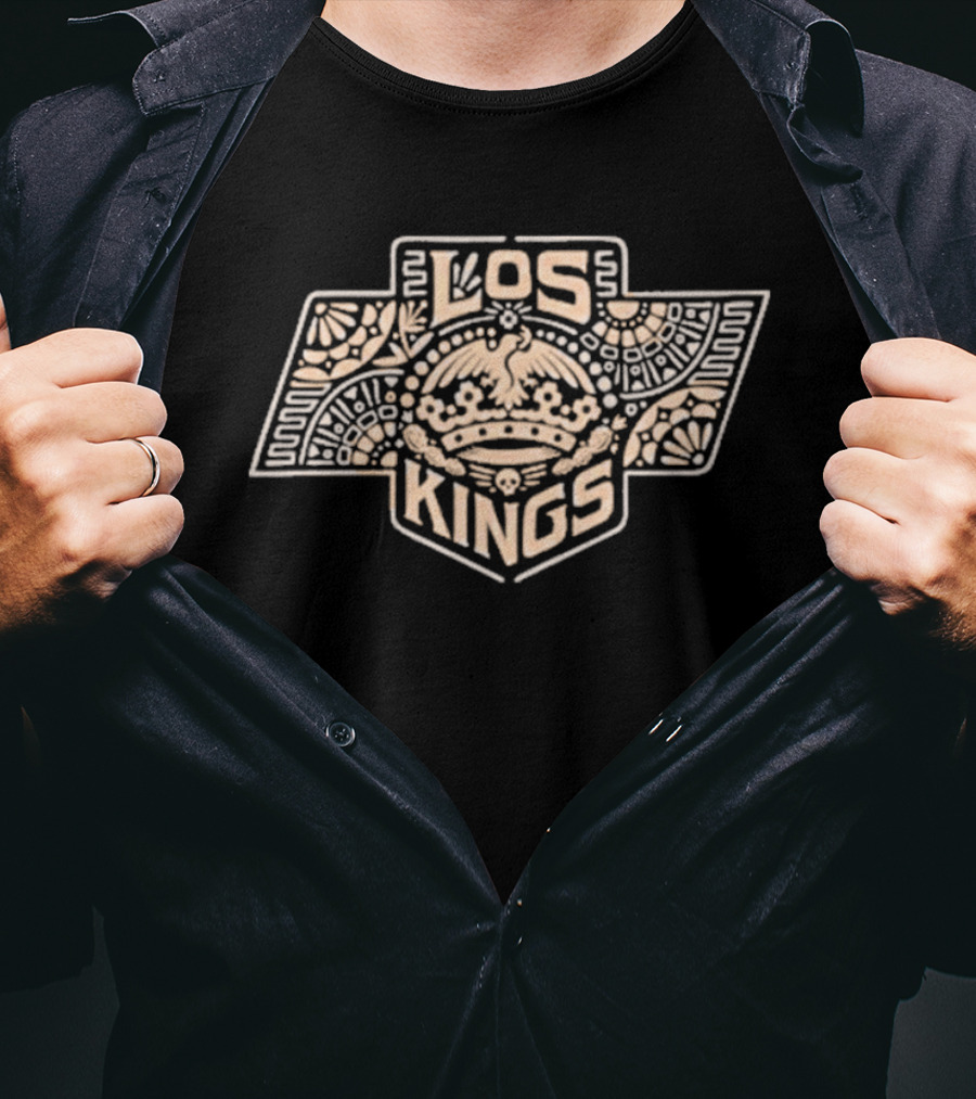 Los Kings Floral Logo Mexican26 Team Collaboration T-Shirt