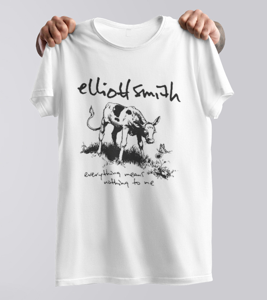 Elliott Smith Farewell Transmission Prints Anything Means Nothing To Me Cow Sketch T-Shirt