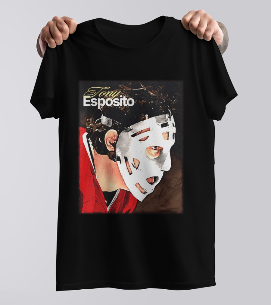 Tony Esposito Chicago Blackhawks NHL Mask Retro Hockey T-Shirt