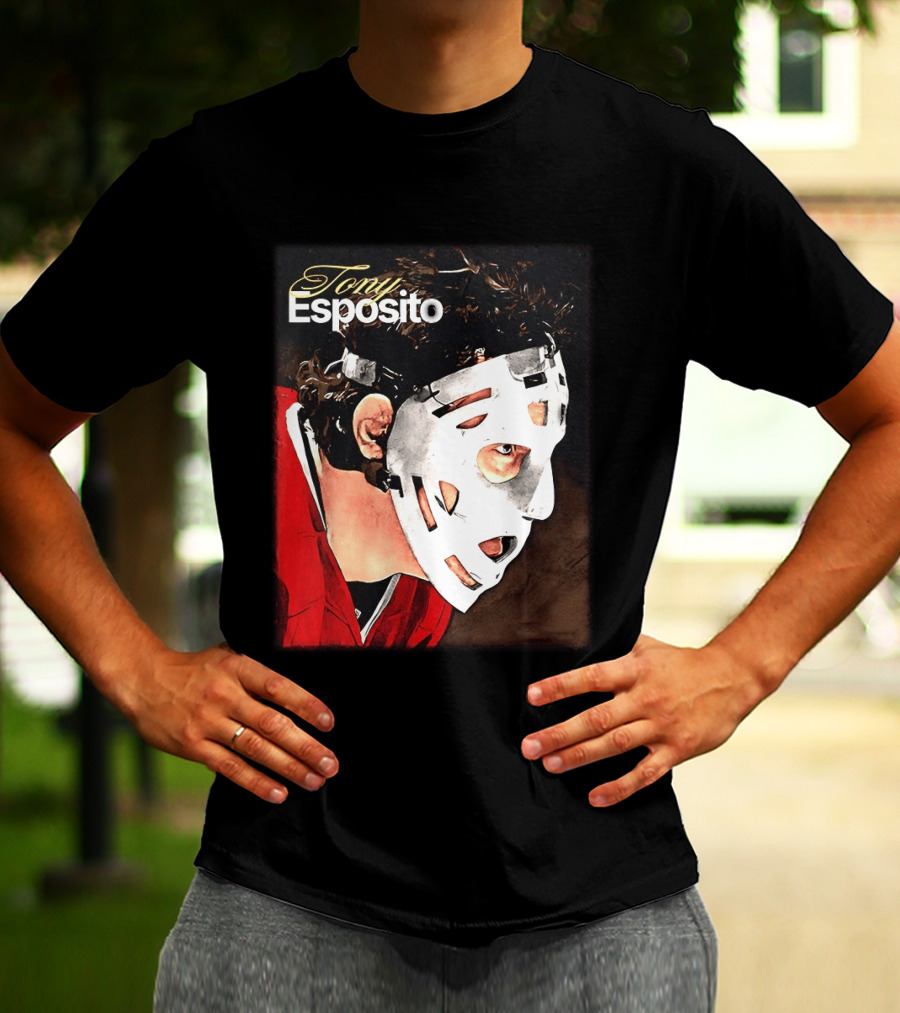 Tony Esposito Chicago Blackhawks NHL Mask Retro Hockey T-Shirt