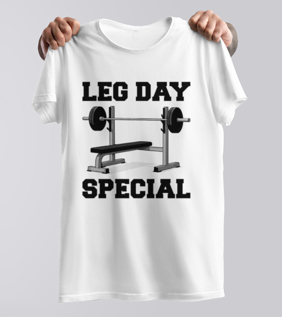 Leg Day Special Weightlifting Bench Press Fitness Motivation T-Shirt