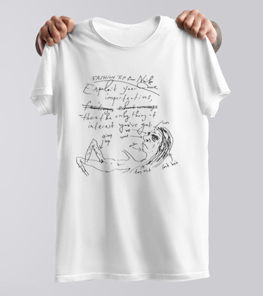 Nick Cave Exploit Your Imperfections Advice Drawing T-Shirt