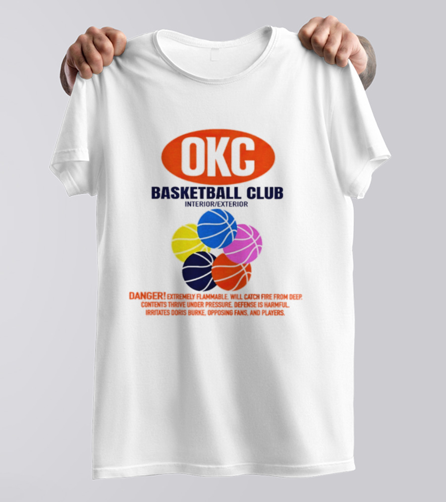 OKC Basketball Club Five Color Interior Exterior Balls T-Shirt